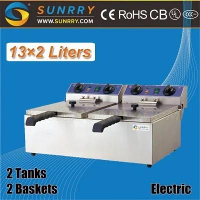 Professional Double Electric Fryer Oven Chicken Production Line