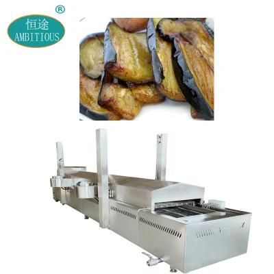 Electric Continous Frying Machine Food Conveyor Belt Eggplant Deep Fryer