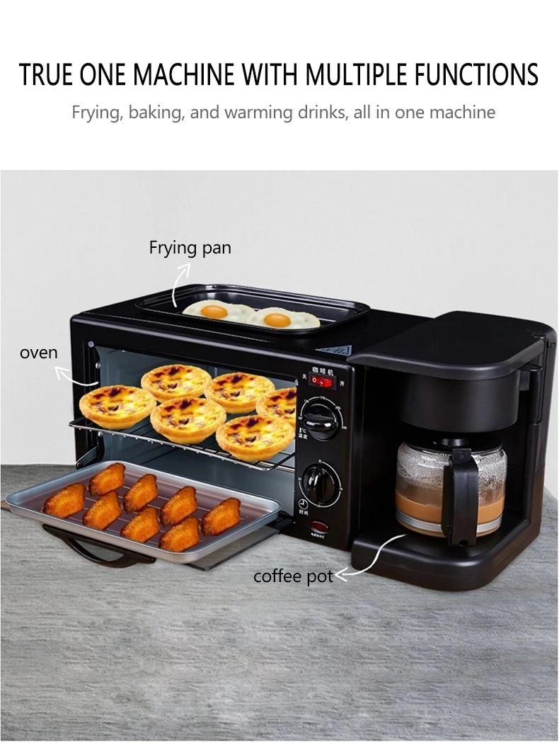 Wholesale Popular Electric 3 in 1 Multi Functional Breakfast Maker Machine Make Coffee Toast Fried Eggs