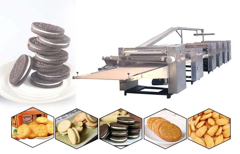 Model-1000 Full Automatic Hard and Soft Biscuit Making Machine Price/Biscuit Sandwich Machine Connected on-Edge Packing Machine