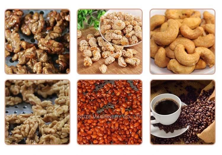 Gas Powered Chili Coated Peanut Cashew Nuts Walnuts Almond Making Roasting Frying Processing Machine