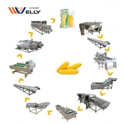 Professional Corn Skin Remover Machine Peeler / Sweet Corn Production Line