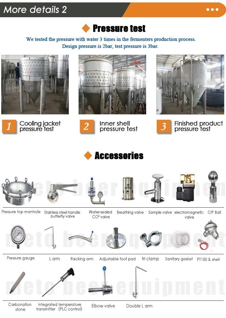 SUS304 100L 300L Home Brew Fermenter Unitank for Beer Brewpub