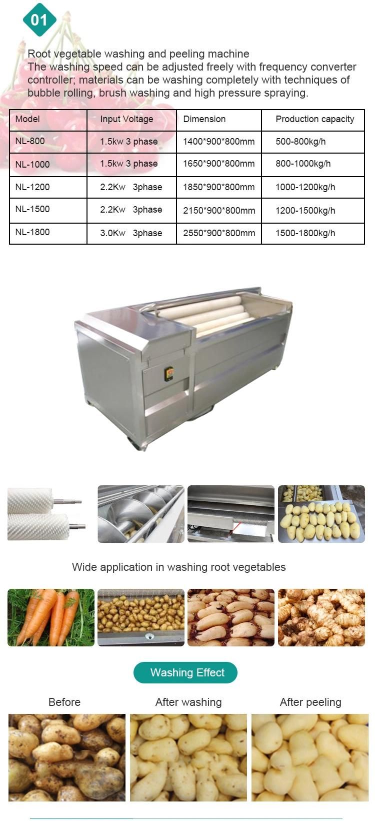 Stainless Steel Apple Ginger Carrot Potato Fruit and Vegetable Bubble Washing Equipment