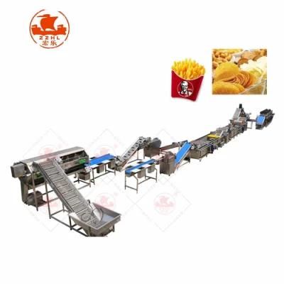 21 Stainless Steel 304 Fully Automatic Frozen French Fries Making Machine Potato Chips ...