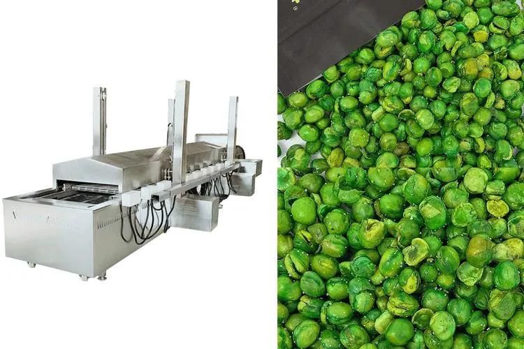 Automatic Conveyor Mesh Belt Fryer Green Pees Deep Frying Machine