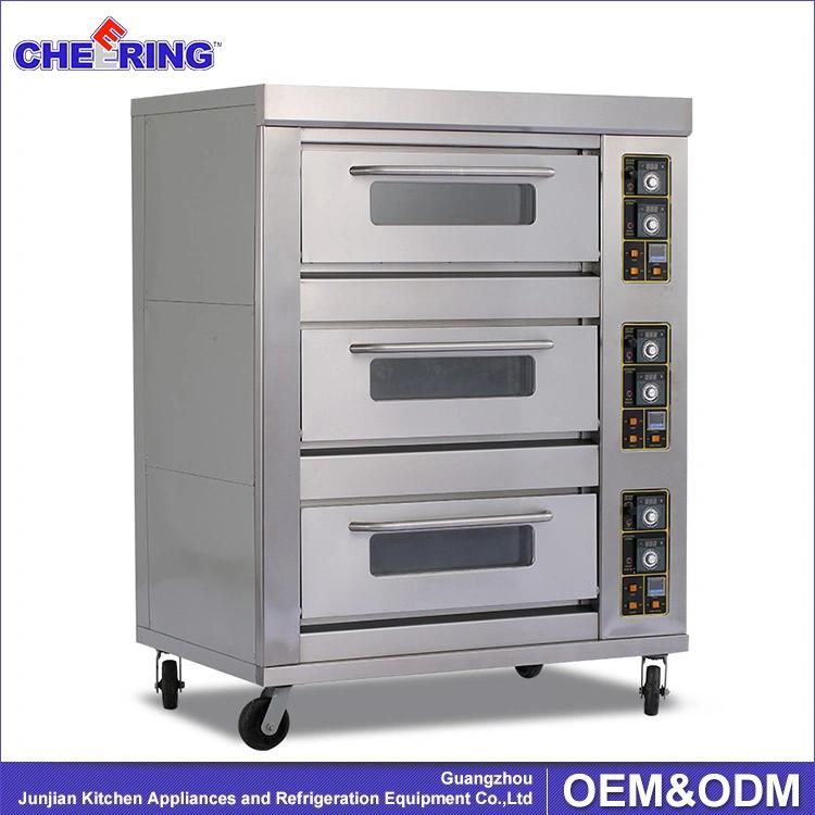 Bread Baking Equipment Baking Pizza Oven Single / Double / Three / Four Decks Gas Pizza Deck Oven
