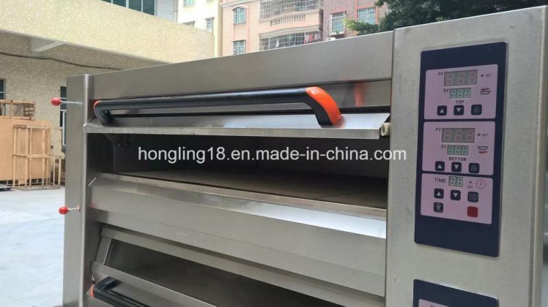 Hongling Bakery Equipment 2 Deck 4 Tray Pizza Oven
