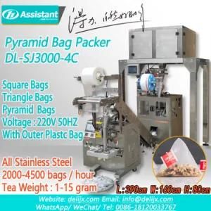 Automatic Triangle/Pyramid Tea Bag Packaging Packing Machine Dl-Sj3000-4c
