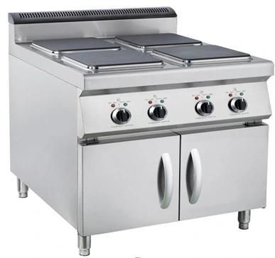 Restaurant Hotel Industrial Commercial Free Standing Electric Range with Four Cookers and ...