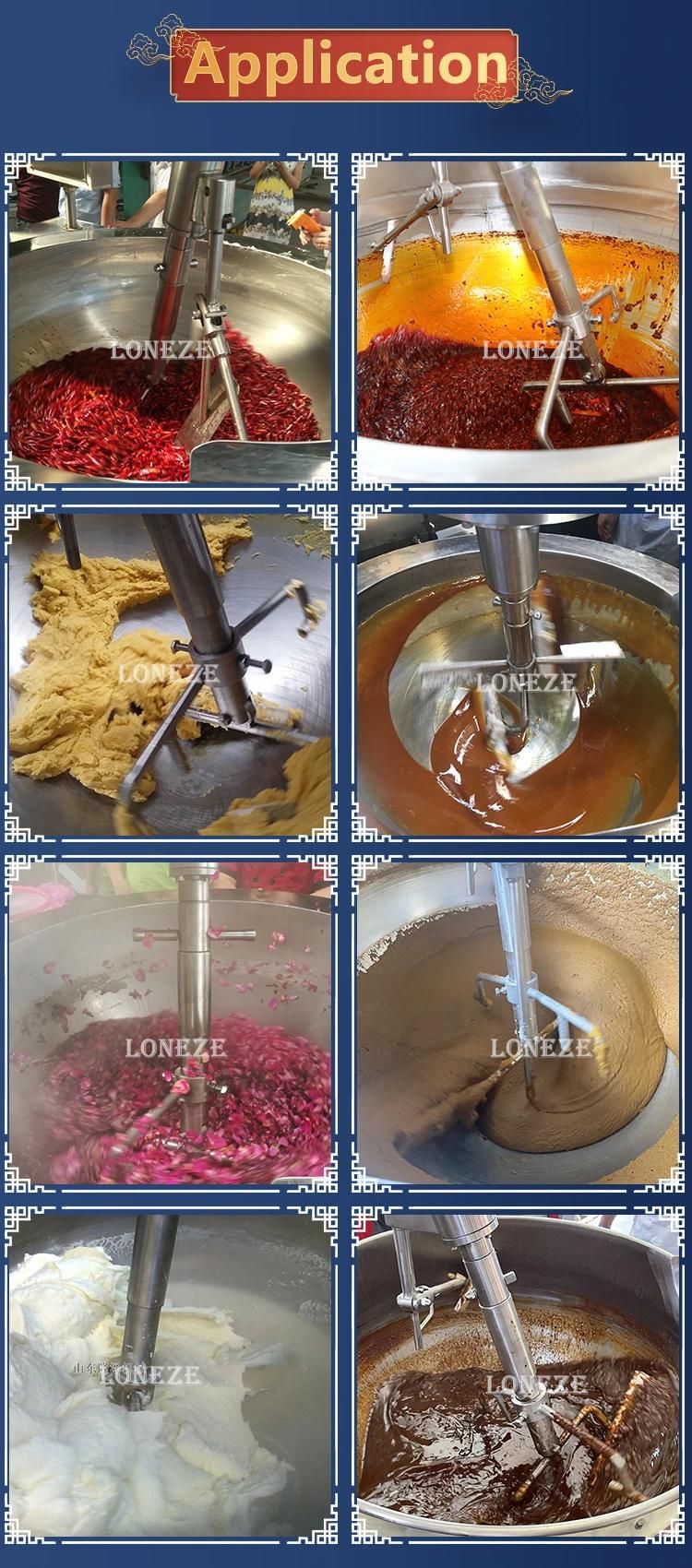 Industrial Chilli Sauce Making Machine Gas Electric Steam Cooking Mixer with Stirrer