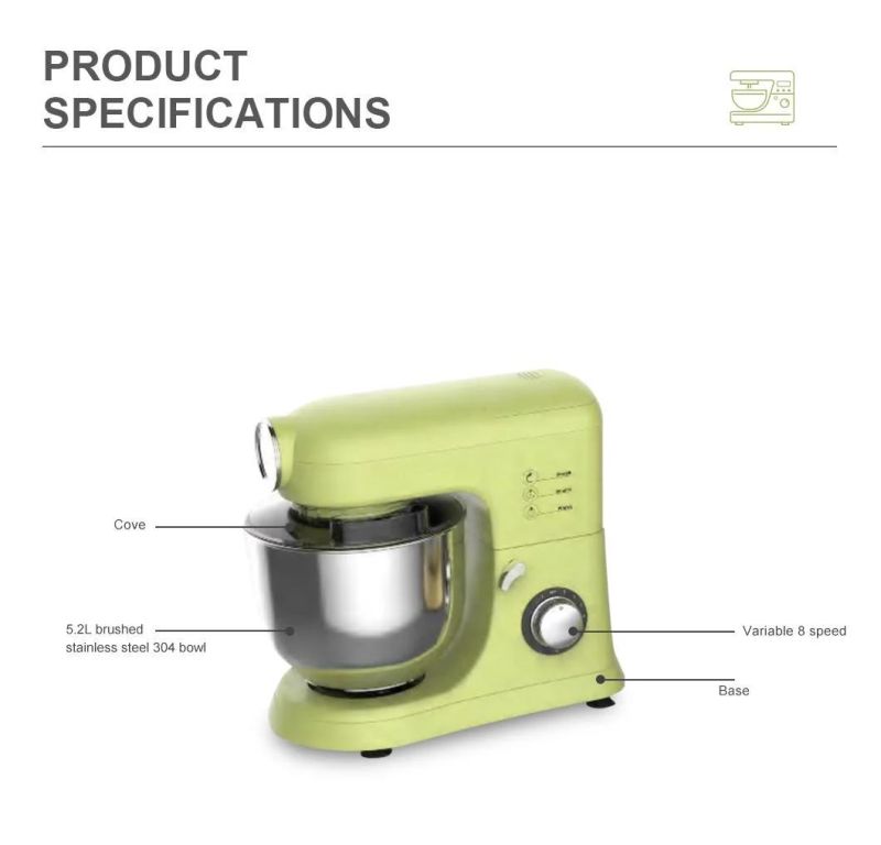 Easy to Operate Personalized Design 3 in 1 Stand Mixer Variable 8 Speed with Pulse Multi Function Stand Mixer Dough Maker