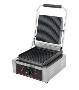 Commercial Single Head Full Ribbed Sandwich Press Panini Maker Machine