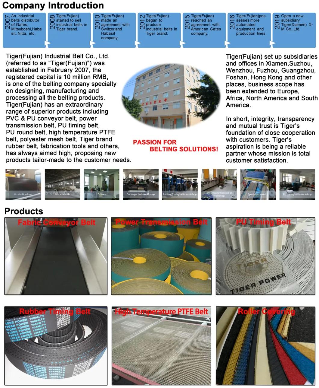 Low Noise Non-Stick Foodgrade Troughable Polyurethane Conveyor Belt From Chinese Manufacturer