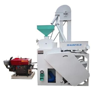 Sunfield Diesel Engine 400-500kg/H Mini Rice Mill Processing Destoner Machine Price for ...