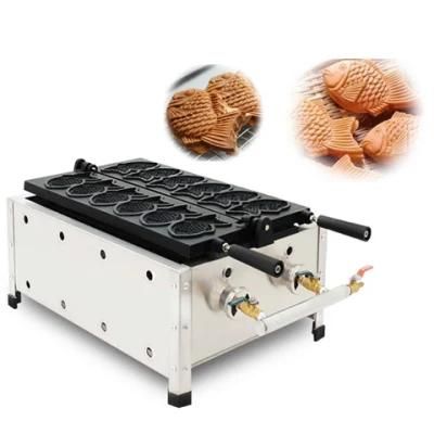 Np268 Commercial Gas Fish Shape Cake Grill 6 Holes Japanese Pastry Taiyaki Waffle Maker ...