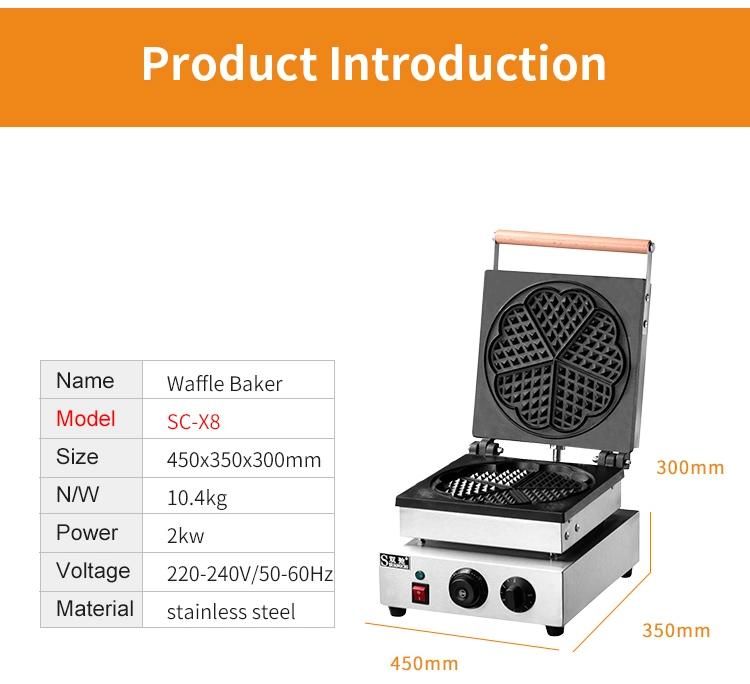 Commercial Electric Four Head Square Waffle Baker Waffle Maker
