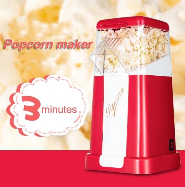 Home Automatic Popcorn Machine Maker Mini Electric Hot Air Retro Popcorn Maker Machine