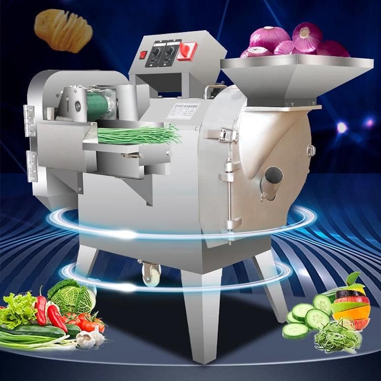 Automatic High Speed Double Head Vegetable Cutter Slicer Fruit Potato Carrot Cabbage Garlic Parsley Vegetable Cutting Machine