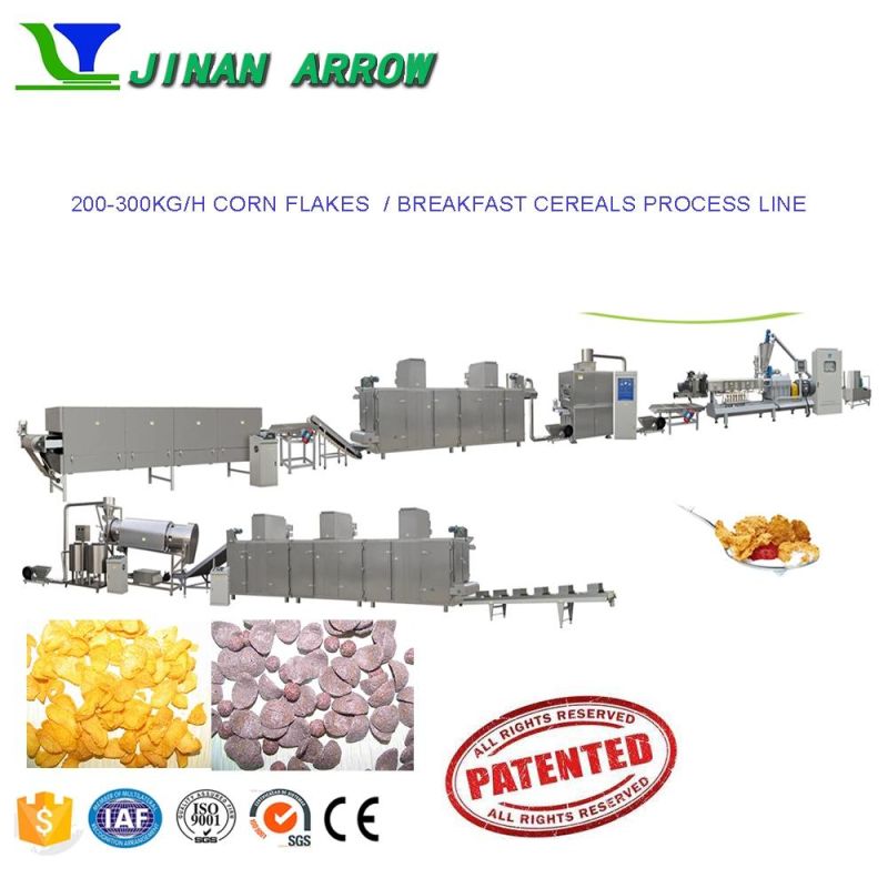 Corn Flakes Breakfast Cereals Processing Line Corn Flakes Process Machines