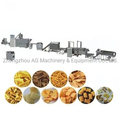 High Efficiency Fried Chips Snacks Food Extruder Machine Production Line