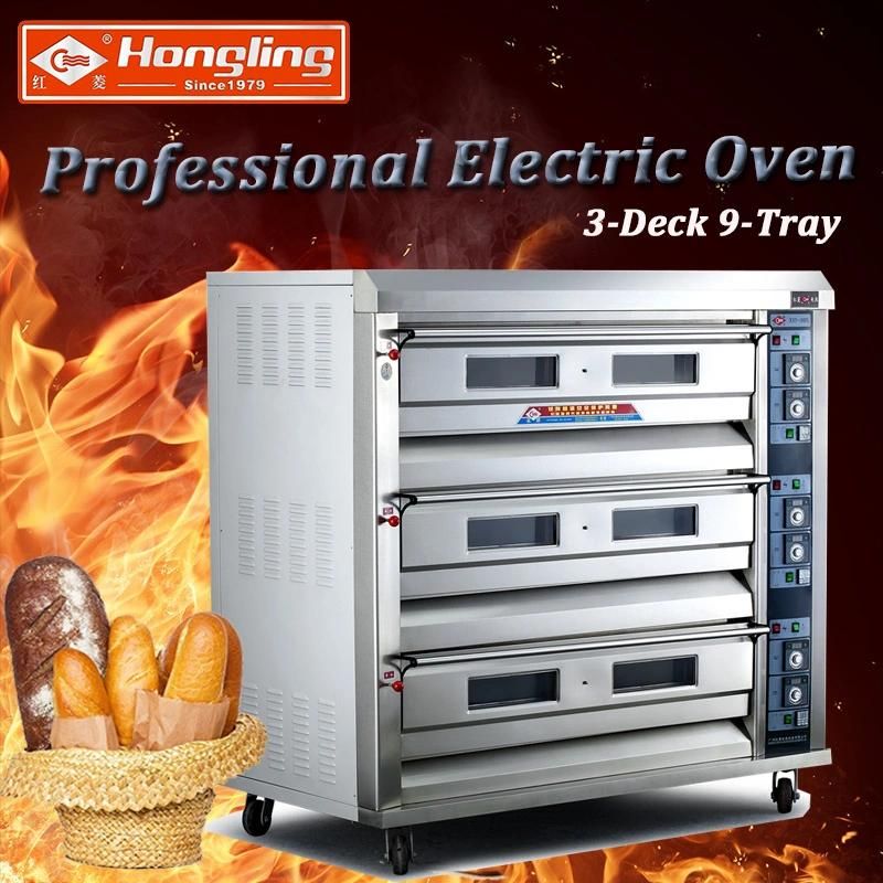 3 Deck 9 Tray Big Capacity Electric Oven for Bakery