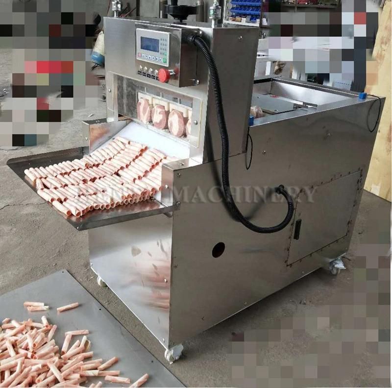 High Efficiency Automatic Frozen Mutton Roll Slicing Machine / Frozen Beef Roll Slicing Machine