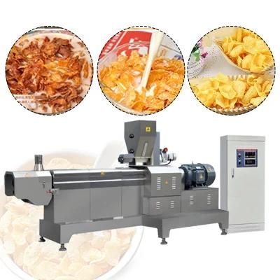 Continuous Kelloggs Corn Flaking Chips Snack Food Making Extruder Machinery Factory Price