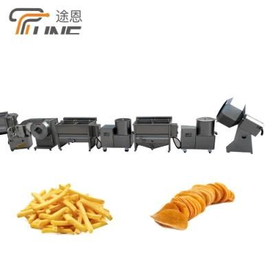 China Industrial Mini Semi Automatic Frozen Potato French Fries Frying Production Line