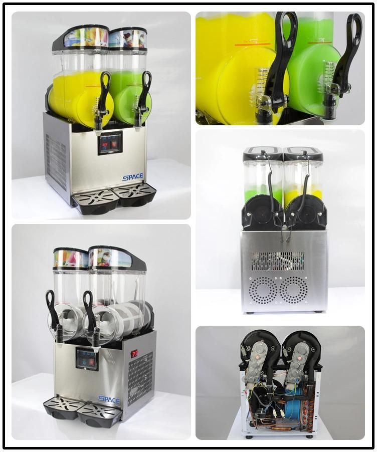 Two Bowls Margarita Machine Ice Maker Machine with LED Lid