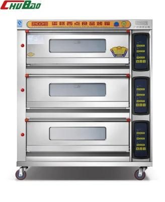 3 Deck 6 Trays Luxury Gas Oven for Commercial Kitchen Baking Machine Bakery Machinery Food ...