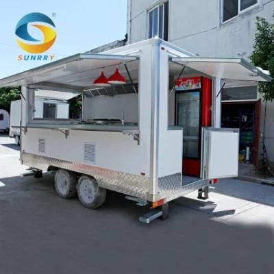 OEM Custom Commercial Food Trailers Fully Equipped Kitchen Hotdog Cart Street Mobile Food ...