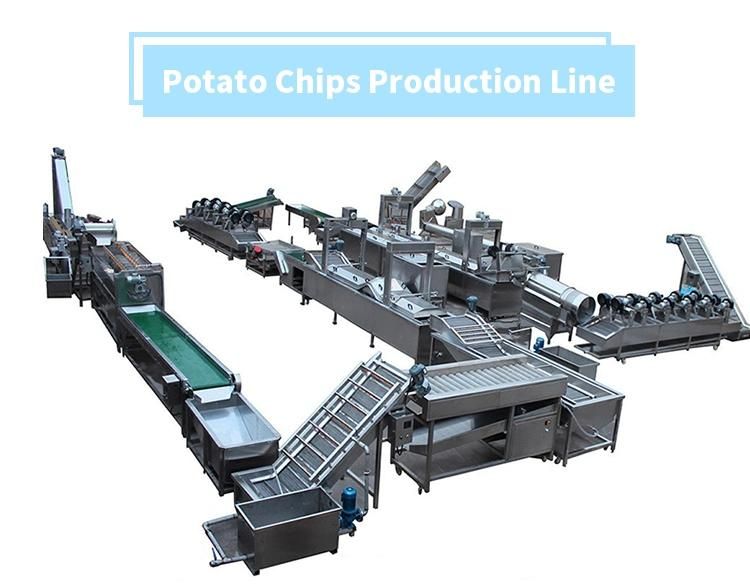 Hot Sale Stainless Steel Frozen French Fries Making Machine Frying Potato Chips Production Line