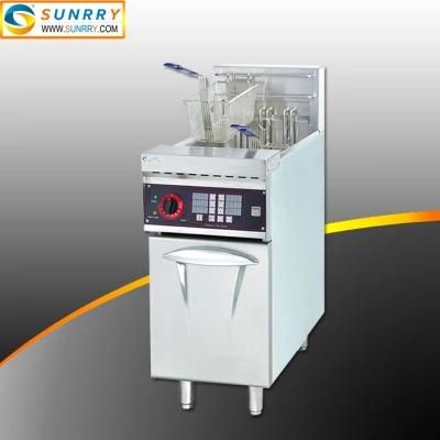 Commercial Single Tank Two Baskets Electric Fried Chicken Fryer with Timer