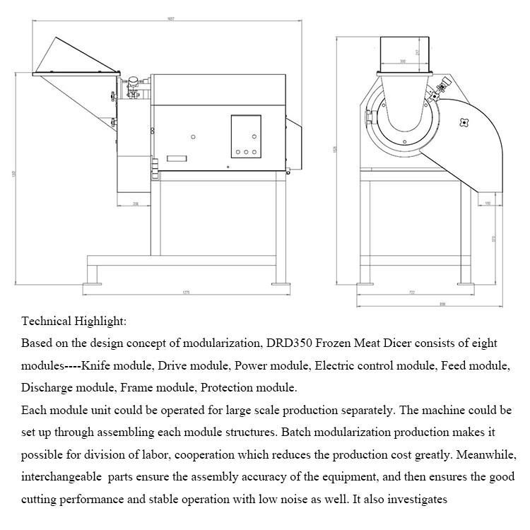Meat Processing Machine Frozen Meat Dicer Cube Cutter for Central Kitchen Equipment
