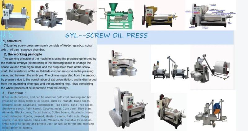 6yl-120jd 250-300kg/H Auto Control Oil Press Machine for Oil Extraction Process