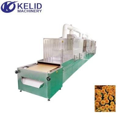 Tunnel - Belt Dryer Chrysanthemum Leaves Herbs Drying and Sterilization Machine