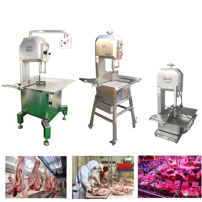 Stainless Steel Meat Bone Cutter Band Saws Cutting Machine Frozen Meat Fish Cow Cube Chopper Height 2050 for Butchers 2HP 220V (QH300A+)