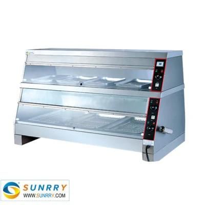 Electric Hot Food Display Warmer Showcase with 3 Big Pans and 4 Small Pans.