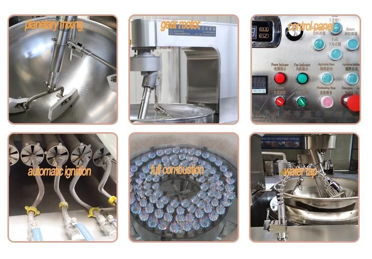 Factory Price Caramel Sauce Jacketed Mixing Machine Bean Paste Industrial Cooking Kettle Fruit Jam Cooking Pot Agitator Tilting Cooking Machine Mixer for Sale