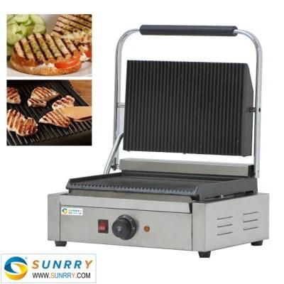 Commercial Design Stainless Steel Flat Panini Grill