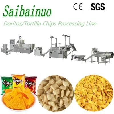 Twin Screw Extruded Fried Snacks Puffed Processing Line Corn Doritos Tortilla Chips Food ...