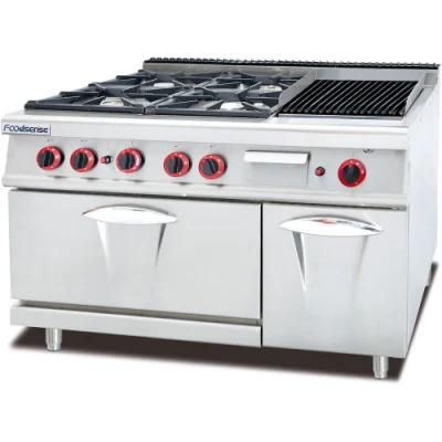 Commercial Combination Oven Gas Range with Barbecue Grill