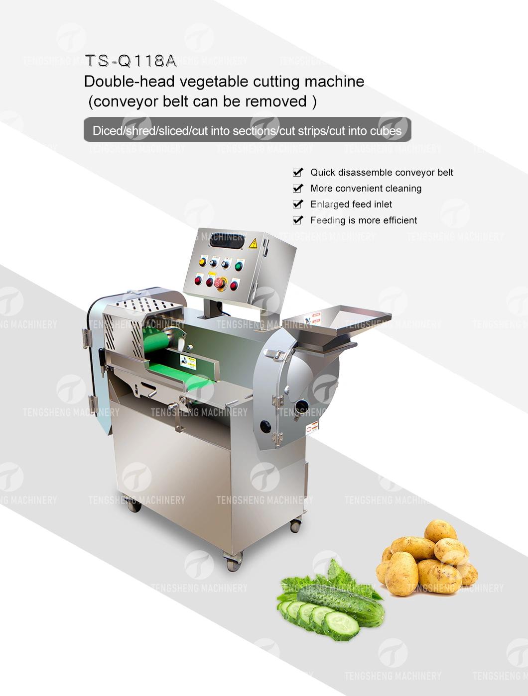 High Quality Leafy Vegetable Carrot Onion Potato Chip Electric Cutter Strip Cutting Machine Commercial Fruit Chopper Slicer Food Processor (TS-Q118A)