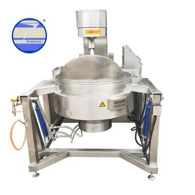 Gas Heating Jacketed Kettle Automatic Sauce Cooking Pot with Planetary Mixer