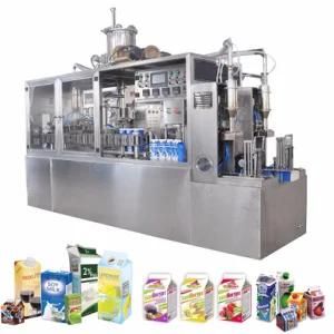 Semi Auto Gable Top Carton Rooftop Box Filling Packing Machine for Milk Juice Water ...