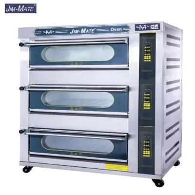 Kitchen Equipment 3 Deck 9 Trays Commercial Intelligent Gas Deck Oven