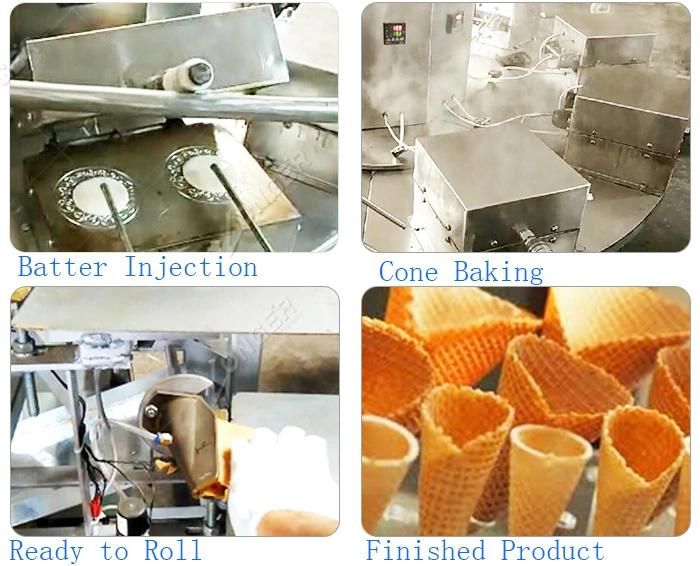Electric Crispy Snack Food Ice Cream Cone Biscuit Making Machine