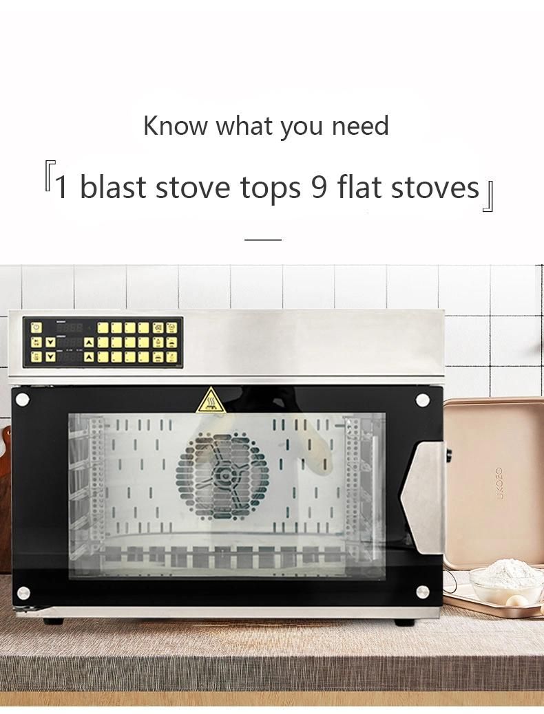 Kitchen Cookie Chicken Cake Baking Machines Equipment Bakery Hot Air 4 Trays Electric Convection Oven