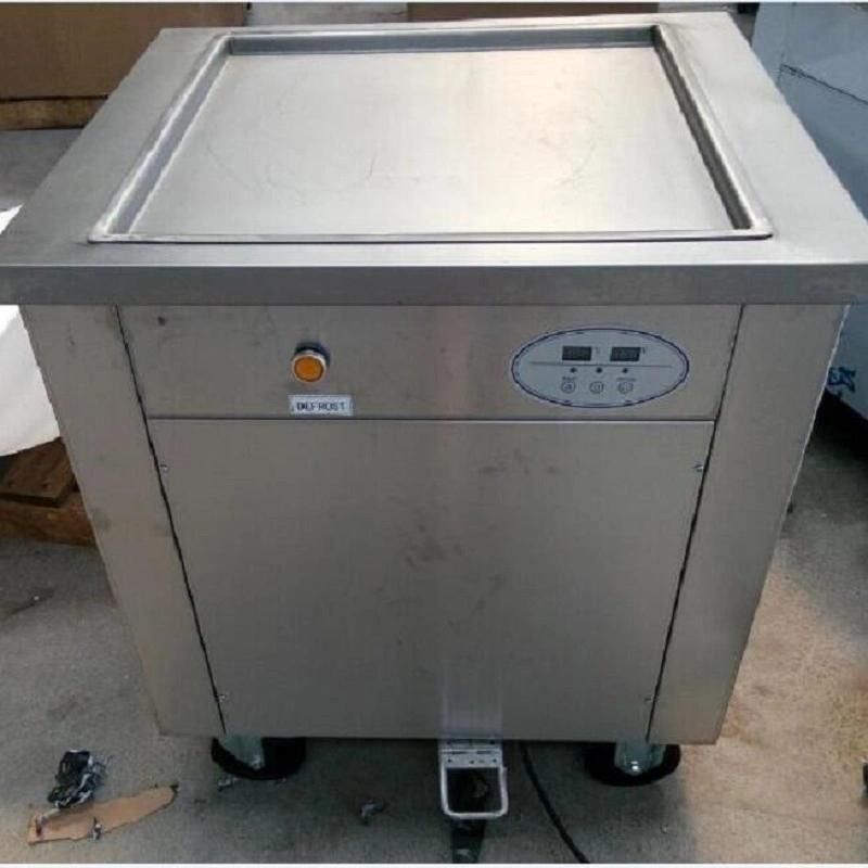 Hot Sale 450mm Single Square Pan Fried Ice Cream Stainless Steel Thai Ice Cream Roll Making Machine for Sale